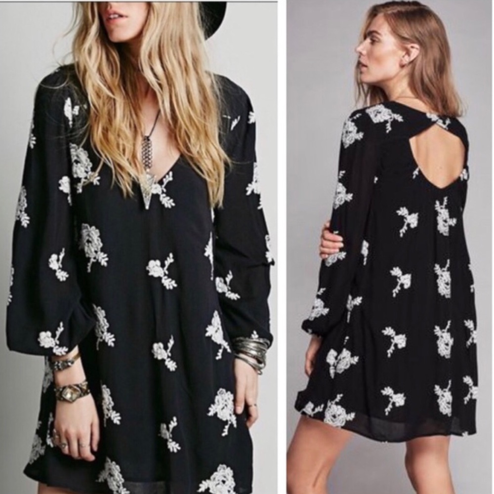 Free People Emma Austin Embroidered Swing Dress